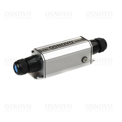 Уличный удлинитель Ethernet+PoE OSNOVO E-PoE/2W Уличный PoE удлинитель 10M/100M Fast Ethernet до 500м (до 22W) со встроенной грозозащитой 6kV. Увеличе