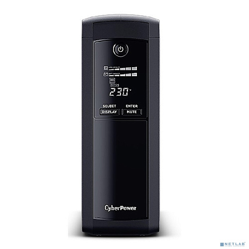 CyberPower VP1600EILCD ИБП {Line-Interactive, Tower, 1600VA/960W USB/RS-232/RJ11/45 (4 + 4 IEC С13), 12В/9 Ач х 2}