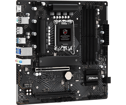 Материнская плата ASROCK B760M PG LIGHTNING, LGA1700, B760, 4*DDR5, 4*SATA, 3*M.2, 3*USB 3.2, 2*USB 2.0, Type-C, 2*PCIx16, 1*M.2 (Key E), HDMI+DP, mAT