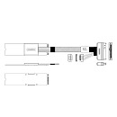 Кабель Amphenol RPC75-0025 Cable M.2 (75pin) -TO- U.2 SFF8639 , 100 Ohm, PCIe Gen3, L:50cm