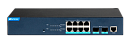 Управляемый промышленный Full Gigabit Ethernet коммутатор 2 уровня, 8 x 1G RJ45 PoE, 2 x 1G SFP, питание 100-240VAC/DC, монтаж в стойку 19″