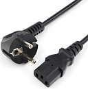 Шнур Power Cube кабель питания, разъем: Schuko(евровилка) - IEC 320 C13, длина 3 м., сечение 3x1.00, 16А, медь+ ПВХ, с заземлением, Россия, цвет черны