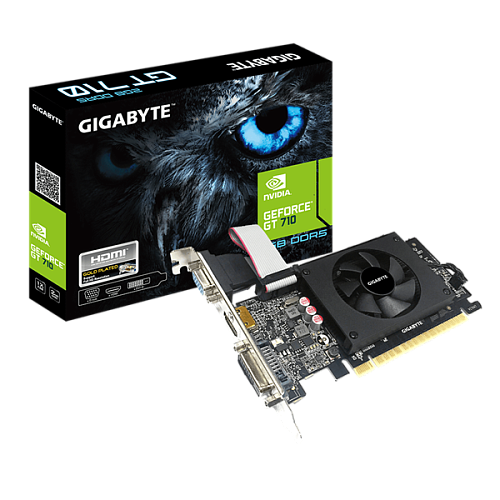 GIGABYTE GT710 2GB LP//GT710, HDMI, DVI, VGA, 2G,D5