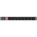 755 Rapan-PDU8 C14-S PDU 1U 8 розеток IEC Schuko, выключатель с подсветкой, 220 В, 16A, кабель 2м с вилкой C14