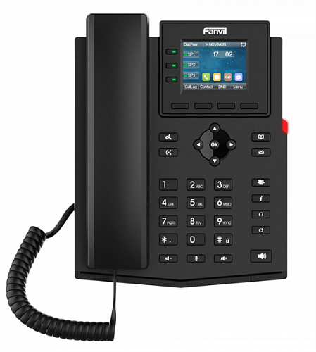 Fanvil X303G 2xEthernet 10/100/1000, LCD 320x240, цветной дисплей 2,4, 6 Parties conference, 3 Line Key, HD voice, 4 SIP Line, Opus+IPV6, PSU, POE & G
