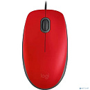 Мышь Logitech M110 Silent, оптическая, проводная, USB, красный и черный [910-005501]