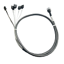 Кабель DiliVing DLHS36-0439 HDmSAS (SFF8643) -to- 4*SATA +SideBand, metall lockers, SAS2.1 (6G), 75cm