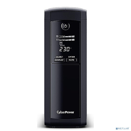 CyberPower VP1600ELCD ИБП {Line-Interactive, Tower, 1600VA/960W USB/RS-232/RJ11/45 (4 + 1 EURO), 12В/9 Ач х 2}