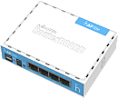 MikroTik hAP lite with 650MHz CPU, 32MB RAM, 4xLAN, built-in 2.4Ghz 802.11b/g/n 2x2 two chain wireless with integrated antennas, RouterOS L4, desktop