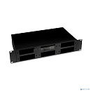 Cabeus FO-19-6FP-BK Кросс бокс оптический 19" 2U на 6 адаптерных панелей, цвет черный