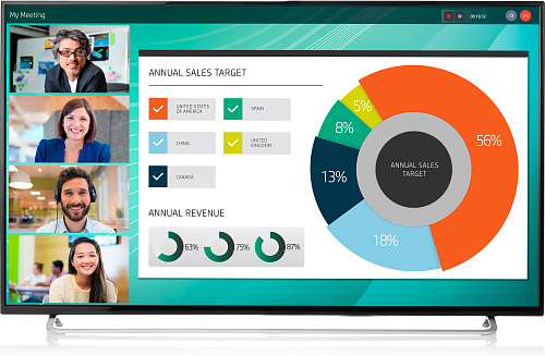 Монитор HP LD5512 UHD 4K 55 Monitor 3840x2160  16:9  IPS  350 cd/m2  1000:1  8ms  178°/178°  HDMI  DisplayPort  Energy Star  Epeat  Black&Silver