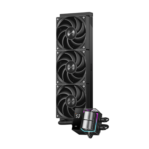 Система охлаждения/ PCCooler DS360 BK (310W, 360mm, LED temp., Black, ARGB Pump/ Fans: 3x120mm, 86.73CFM, 28dBA, 2200RPM/ Pump height 67mm, 28dBA,