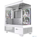 Powercase Корпус Vision Micro S3W, Tempered Glass, Type-C, 3x 120mm ARGB PWM Fan, белый, mATX (CVMMSW-A3)