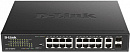 Коммутатор D-Link DES-1018MPV2/A 16x100Мбит/с 2x1Гбит/с 2xКомбо(1000BASE-T/SFP) 16PoE+ 247W неуправляемый