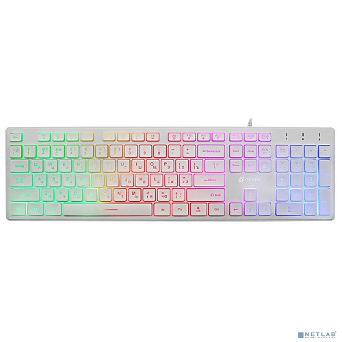 Клавиатура Oklick 550ML белый USB slim Multimedia LED [1061618]