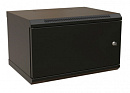 Шкаф коммутационный WRline (WR-TW-0645-SR-RAL9004) настенный 6U 600x450мм пер.дв.металл 2 бок.пан. направл.под винты 60кг черный 350мм 367мм IP20 стал