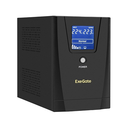 Exegate EX292804RUS ИБП ExeGate SpecialPro Smart LLB-1600.LCD.AVR.2SH.3C13.USB <1600VA/950W, LCD, AVR, 2*Schuko+3*C13, USB, съемн.кабель, металлически