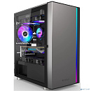 Корпус без блока питания/ PCCOOLER LM300 ARGB BK, Flat Mid Tower, Black, TG, 0.45 SPCC, 1x120mm mATX, mITX 170/330/150mm 2x2.5", 2x3.5", 5xPCI 1xUSB-A
