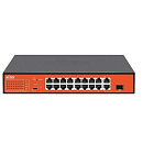 WI-PS518G, Коммутатор неуправляемый PoE 200Вт, порты 16 PoE FE, 1GE, 1Combo, режим 250м, Watchdog