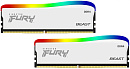 Память оперативная/ Kingston 32GB 3200MT/s DDR4 CL16 DIMM (Kit of 2) FURY Beast White RGB SE