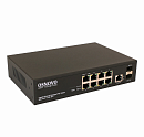 PoE Коммутатор OSNOVO SW-80802/L(150W) Управляемый L2 PoE коммутатор Gigabit Ethernet на 8 RJ45 PoE + 2 x GE SFP порта. Порты: 1 x GE (10/100/1000Base