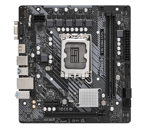 ASROCK H610M-HVS, LGA1700, H610, 2*DDR4, 4*SATA, 2*USB 3.2, 4*USB 2.0, 1*PCIx16, 1*PCIx1, D-Sub+HDMI, mATX