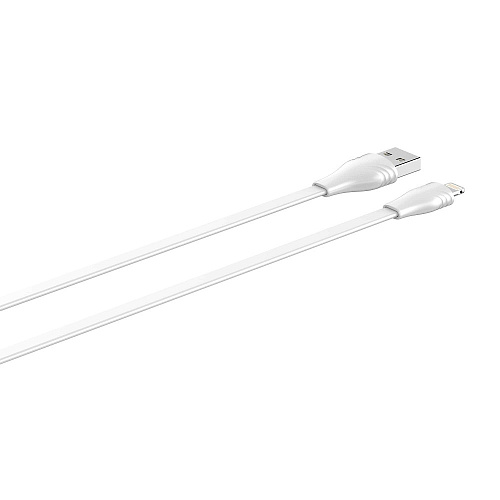 LDNIO LS553/ USB кабель Lightning/ 3m/ 2.1A/ медь: 152 жилы/ Плоский/ White