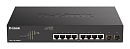 коммутатор D-Link Настраиваемый L2 PoE-коммутатор, 8х1000Base-T PoE, 2x1000Base-X SFP, PoE-бюджет 130 Вт
