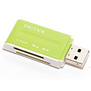 5bites Устройство ч/з карт памяти RE2-102GR USB2.0 Card reader / ALL-IN-ONE / USB PLUG / GREEN
