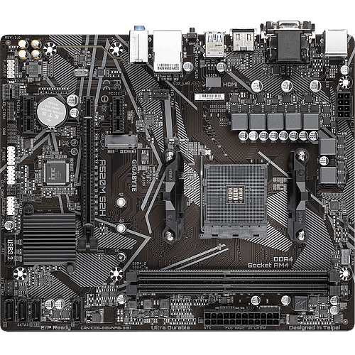 Материнская плата Gigabyte A520M S2H, Socket AM4, AMD A520, 2xDDR4-3200, D-SUB+DVI-D+HDMI, 1xPCI-Ex16, 2xPCI-Ex1, 4xSATA3(RAID 0/1/10), 1xM.2, 8 Ch Au