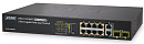 Коммутатор Planet коммутатор/ 8-Port 10/100TX 802.3at High Power POE + 2-Port Gigabit TP/SFP Combo Managed Ethernet Switch (120W)