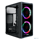 Корпус Ginzzu B177 2*USB 2.0,AU FAN 2*12 LED передняя и боковая панель стекло