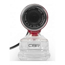 CBR CW 830M Red, Веб-камера с матрицей 0,3 МП, разрешение видео 640х480, USB 2.0, встроенный микрофон, ручная фокусировка, крепление на мониторе, длин