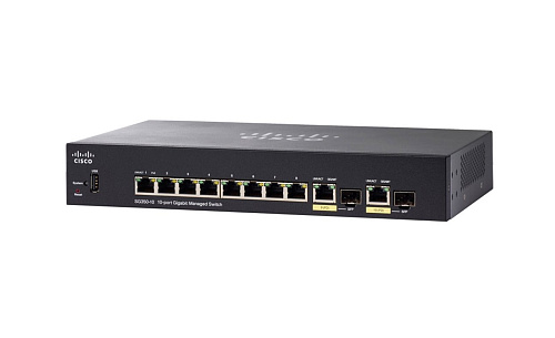 Коммутатор CISCO [SG350-10-K9-EU] SB SG350-10 10-port Gigabit Managed Switch