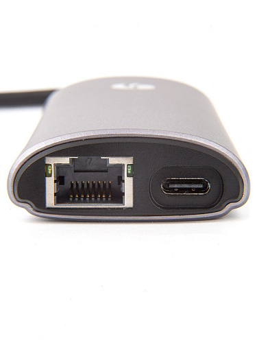 Кабель-адаптер USB3.1 Type-CM-->HDMI 4K*60Hz +3USB3.0+RJ45+TF+SD+PD charging VCOM <CU463>