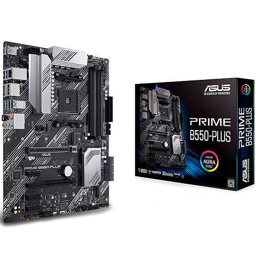 Материнская плата ASUS PRIME B550-PLUS AM4 ATX 4xDDR4 2хPCIEx16 3хPCIEx1 2xM.2 USB-C DP HDMI GLAN RTL{10} (782340)