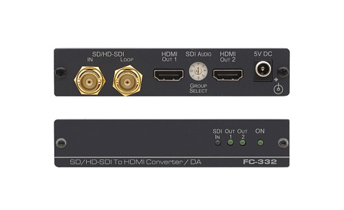 Преобразователь сигнала Kramer Electronics [FC-332] сигналов SDI/HD-SDI 3G в сигнал HDMI (2 выхода), совместимость с HDTV, максимальная скорость перед