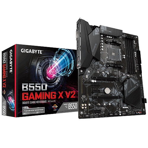 Материнская плата Gigabyte B550 GAMING X V2, Socket AM4, AMD B550, 4xDDR4-3200, DVI-D+HDMI, 2xPCI-Ex16, 3xPCI-Ex1, 4xSATA3(RAID 0/1/10), 2xM.2, 8 Ch A