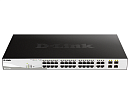 Коммутатор D-Link Управляемый L2 PoE-коммутатор, 24x1000Base-T PoE, 4xCombo 1000Base-T/SFP, PoE-бюджет 193 Вт, защита от статического электричества до