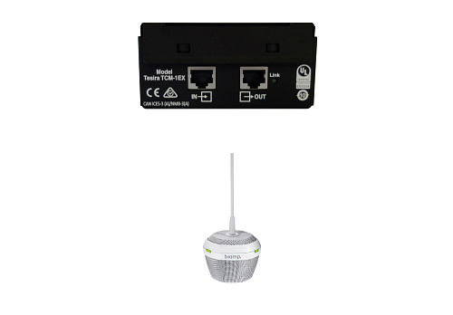 Микрофон BIAMP [Parle/TesiraTCM-1EX(White)] (вспомогательный к TCM-1):подвесной, технология Beamtracking(AVB);3 зоны по 120°;LED mute индикаторы; 2хRJ