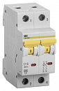 Выключатель автоматический IEK MVA31-2-016-C 16A тип C 6kA 2П 400В 2мод белый (упак.:1шт)