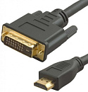 Кабель аудио-видео LAZSO WH-141 HDMI (m)/DVI-D(m) 10м. позолоч.конт. черный (WH-141(10M))