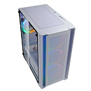 Powercase Alisio Micro X4W, Tempered Glass, 4х 120mm 5-color fan, белый, mATX (CAMIW-L4)