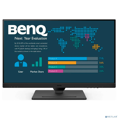 LCD BenQ 27" BL2790QT {IPS 2560x1440 60Hz 250cd 5ms 2xHDMI DisplayPort USB-C(65W) Speakers Pivot}