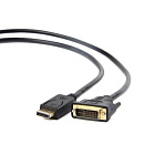 Filum Кабель Display port-DVI-D 1.8 м., медь, черный, разъемы: Display port male- DVI-D double link male, пакет. [FL-C-DPM-DVID2M-1.8M] (894194)
