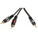 Rexant (17-4232) Шнур 3.5 Stereo Plug - 2RCA Plug 1.5М (GOLD)