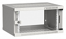 Шкаф коммутационный ITK Linea WE (LWE3-06U64-GF) настенный 6U 600x450мм пер.дв.стекл направл.под закл.гайки 50кг серый 400мм 11кг 200град. 320мм 20 ст