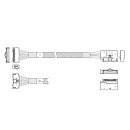Кабель JPC P7360GB00800-1 Cable MCIO x8 74P (прямой Straight Type) -TO- MCIO x8 74P (угловой Right Exit) , 85 Ohm, L:80cm
