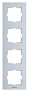 Рамка Panasonic Karre Plus WKTF08142SL-RU 4x вертикальный монтаж пластик серебристый (упак.:1шт)