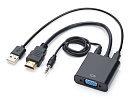 Переходник GoPower HDMI (m)-VGA (f) с питанием со звуком
